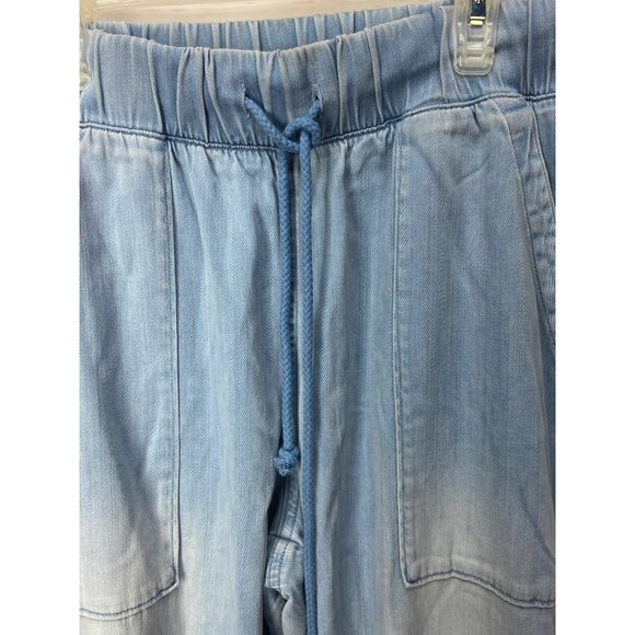 Side stitch Women's Faded Denim Size Small Pull On Pants - Picture 5 of 8